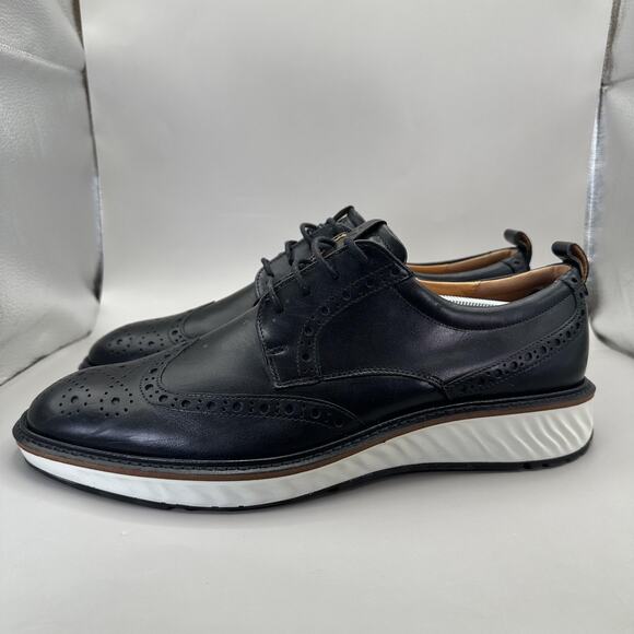 Ecco ST.1 Hybrid Wingtip Shoes Mens Size 12-12.5 Black Brogue Phorene EU 46 - Picture 2 of 10